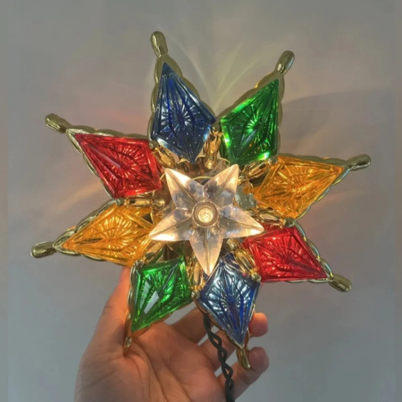 Kurt Adler 10-Light 8-Inch 8-Point Multi-Colored Star Treetop - Picture 3 of 10